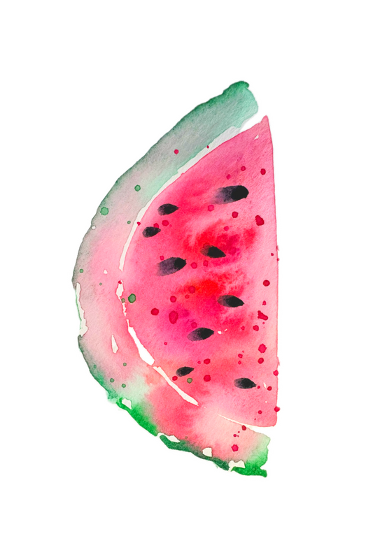 “Splashy Watermelon” Matted Print: 4 x 6, 5 x 7, 8 x 10