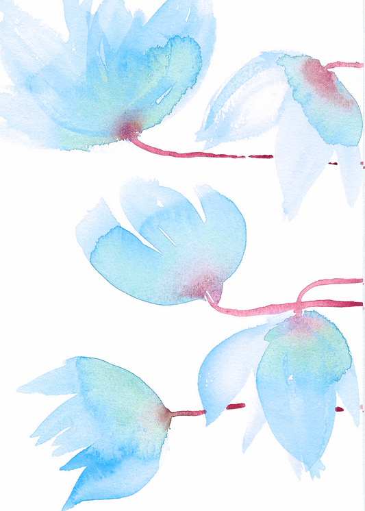 Blue Red Wind Blossom 4x6, 5x7, 8x10