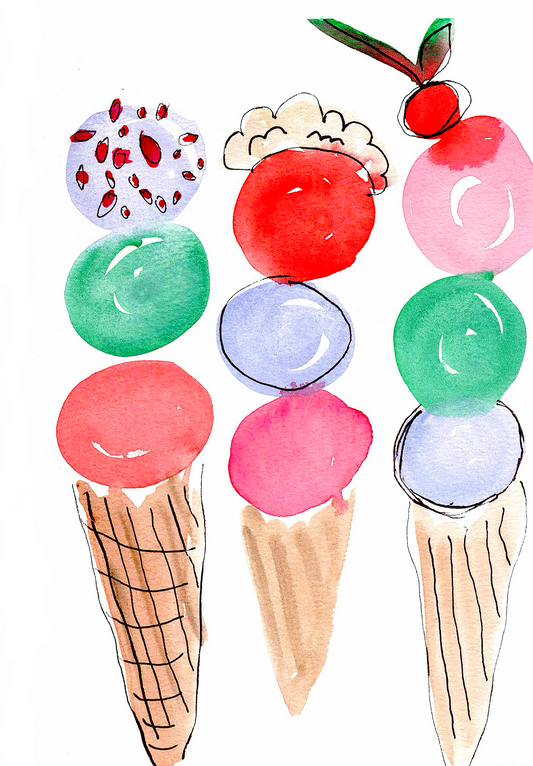 Triple Ice Cream Cone 4x6, 5x7, 8x10