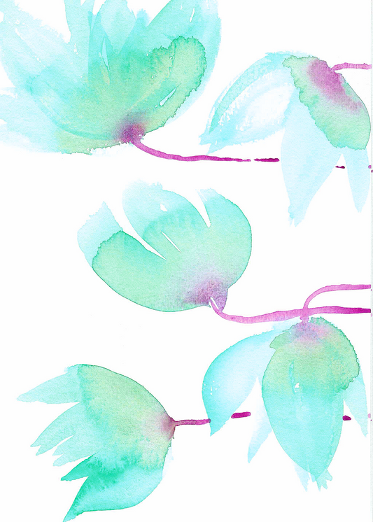 Aqua Magenta Wind Blossom 4x6, 5x7, 8x10