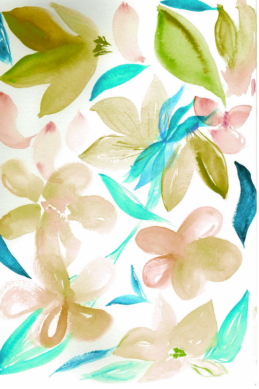 Teal Rose Olive Floral Frenzy 4x6, 5x7, 8x10