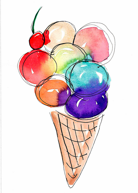 Mega Ice Cream Cone 4x6, 5x7, 8x10