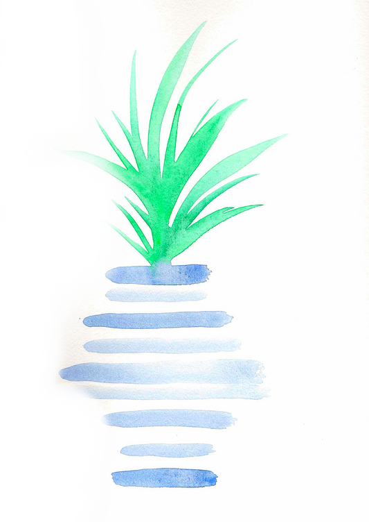 Blue Striped Pot 4x6, 5x7, 8x10